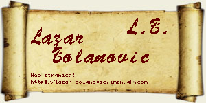Lazar Bolanović vizit kartica